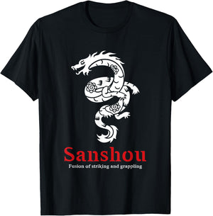 Sanshou Dragon Sanda Chinese Boxing Martial Arts T-Shirt - T-Shirt | Black