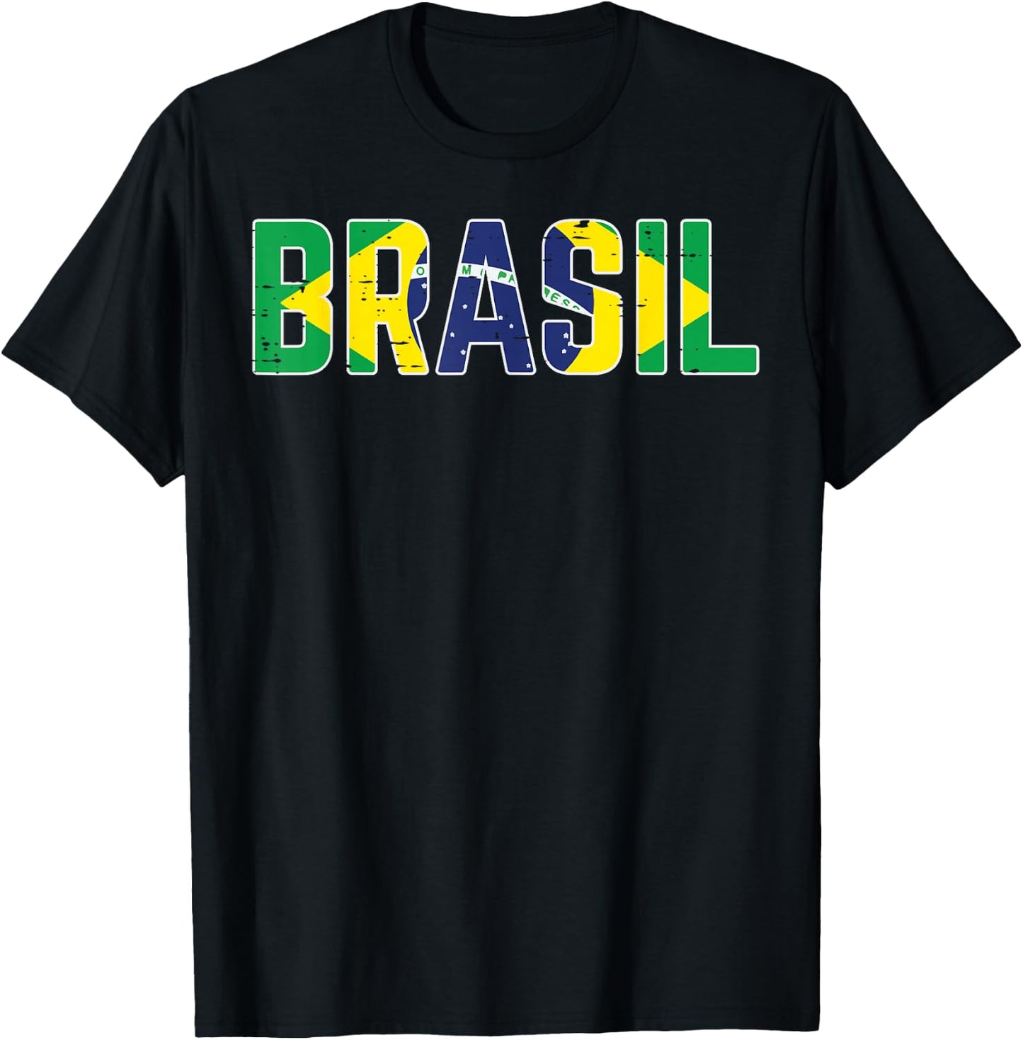 Brasil Flag Brazilian Soccer Fan Men Women Boys Girls Kids T-Shirt - T-Shirt | Black