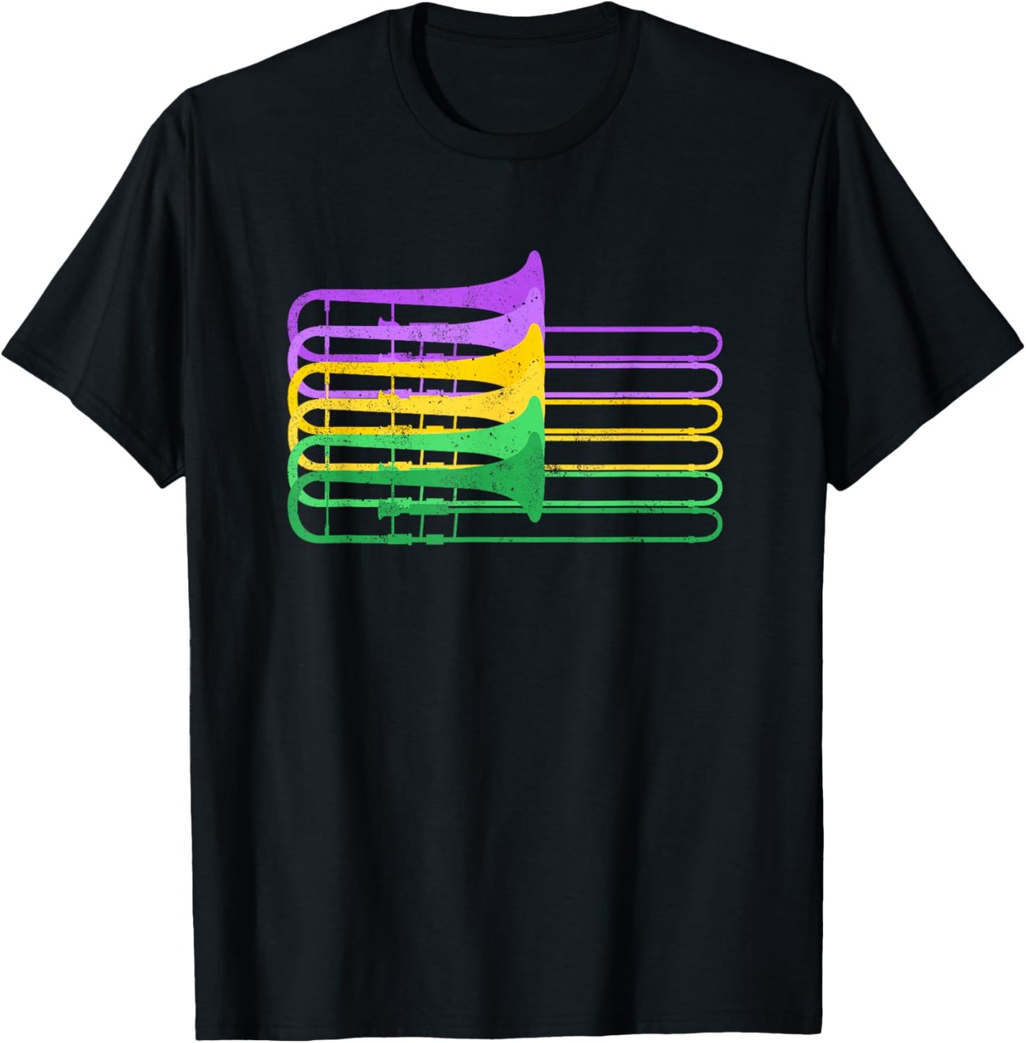 Mardi Gras Brass Trombone Marching Orchestra, Trombonist T-Shirt - T-Shirt | Black