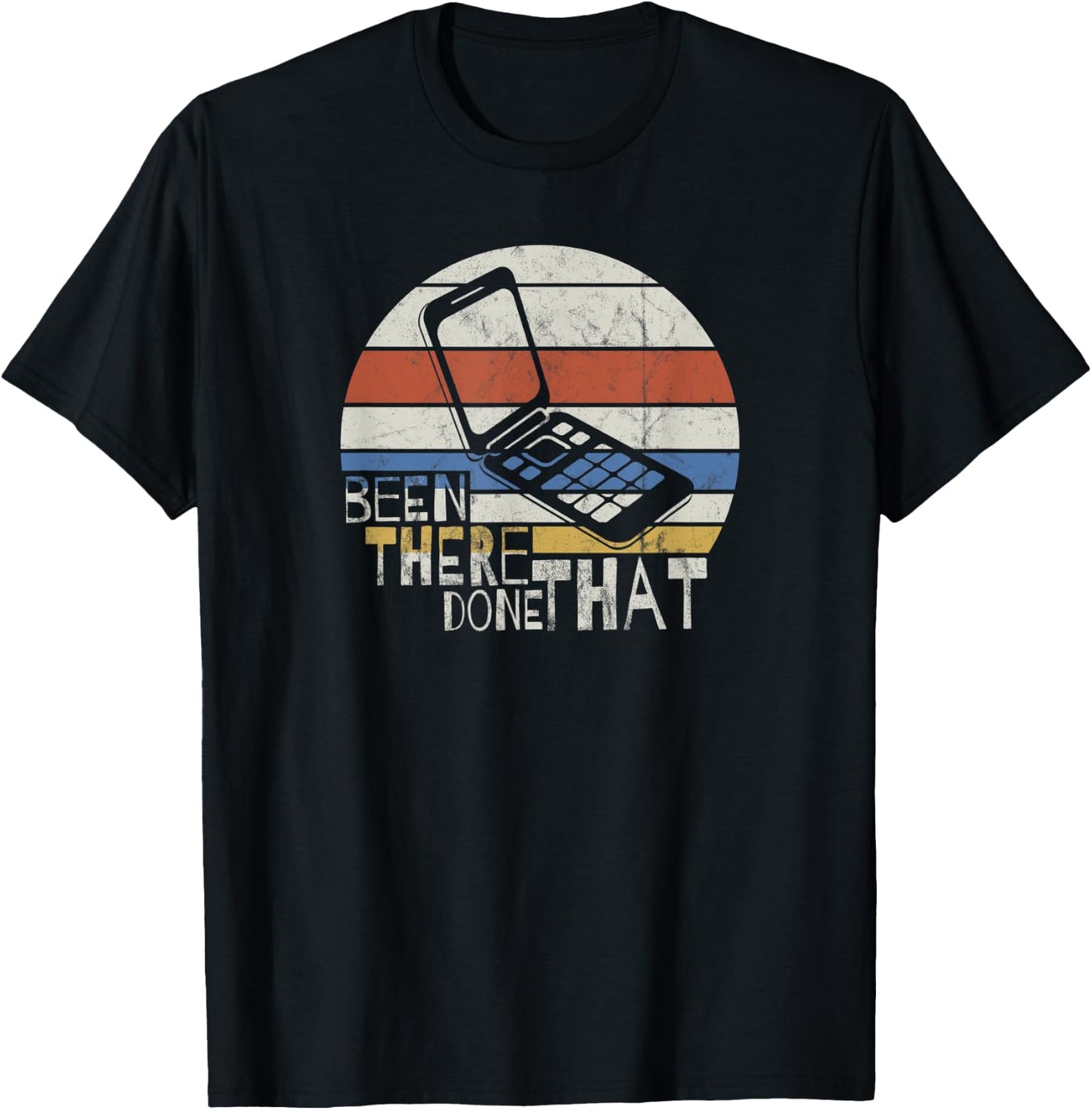 Retro 90s Oldschool Vintage Foldable Flip-Phone Aesthetics T-Shirt - T-Shirt | Black