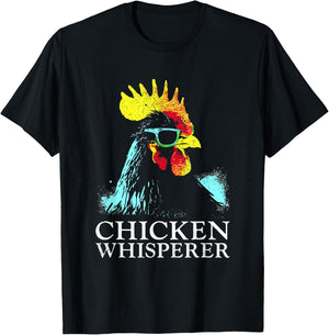 Chicken Whisperer - Vintage Funny Chicken Lover Farmer T-Shirt - T-Shirt | Black