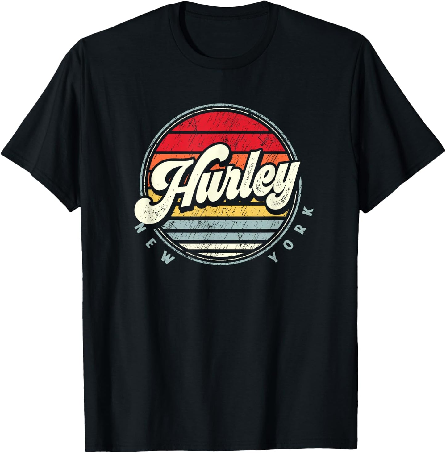 Retro Hurley Home State Cool 70s Style Sunset T-Shirt - T-Shirt | Black