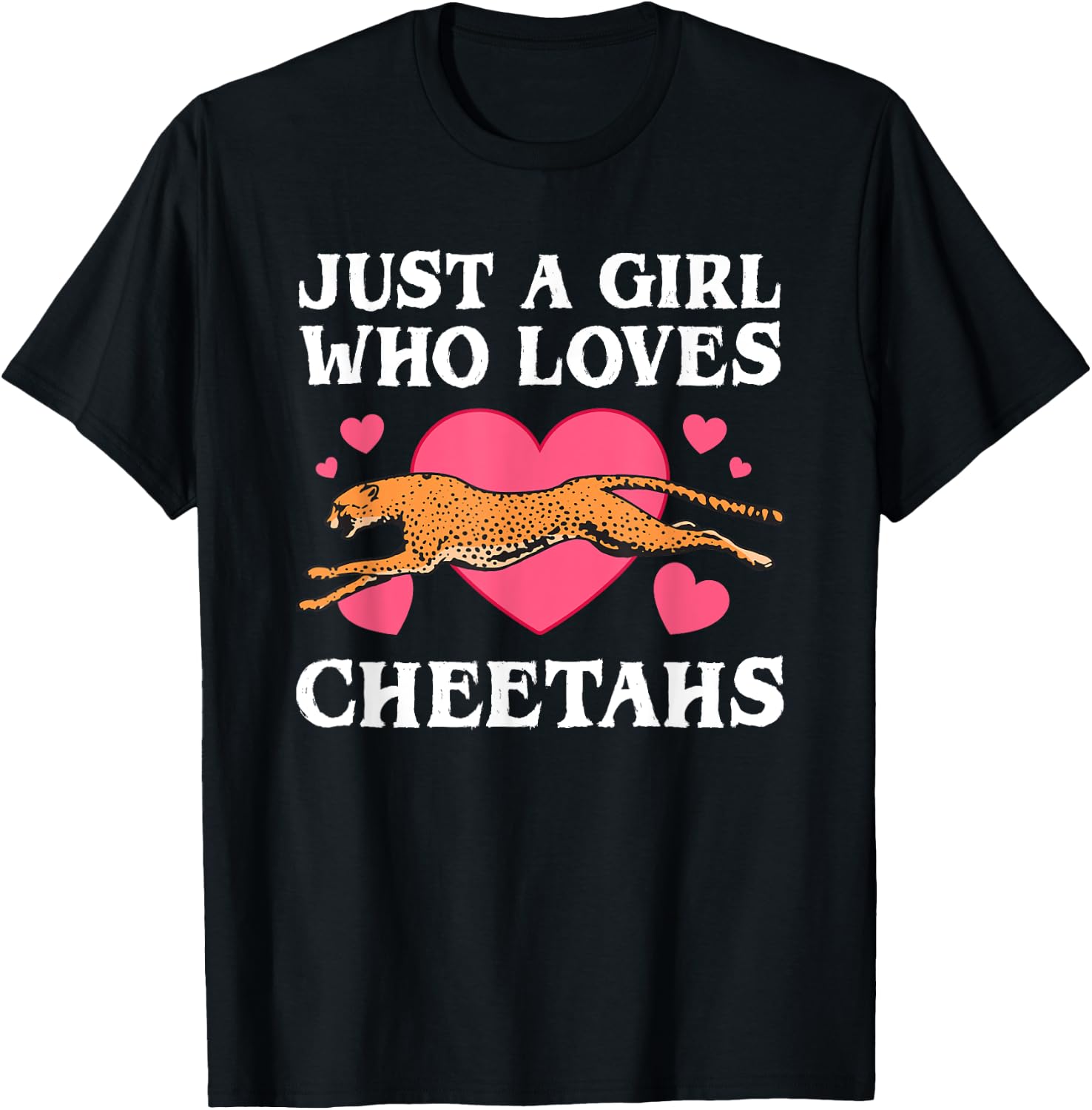 Funny Cheetah Design Girls Kids Youth Zookeepers T-Shirt - T-Shirt | Black