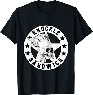 Knuckle Sandwich Skull Chef Vector T-Shirt - T-Shirt | Black