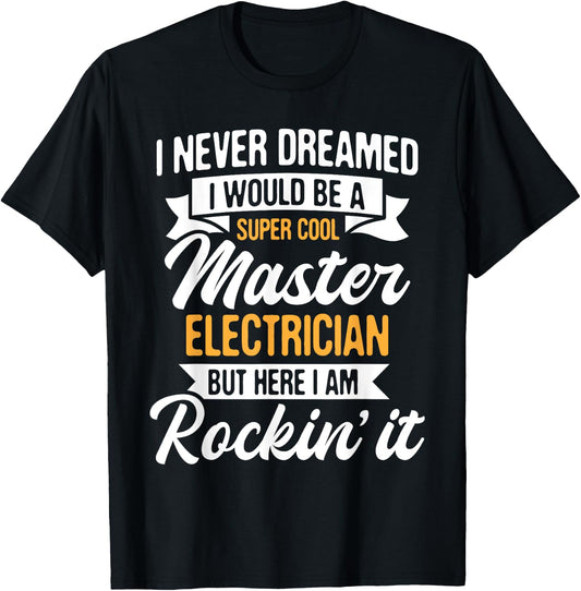 Cool Master Electrician - Electrical Worker Lineman T-Shirt - T-Shirt | Black