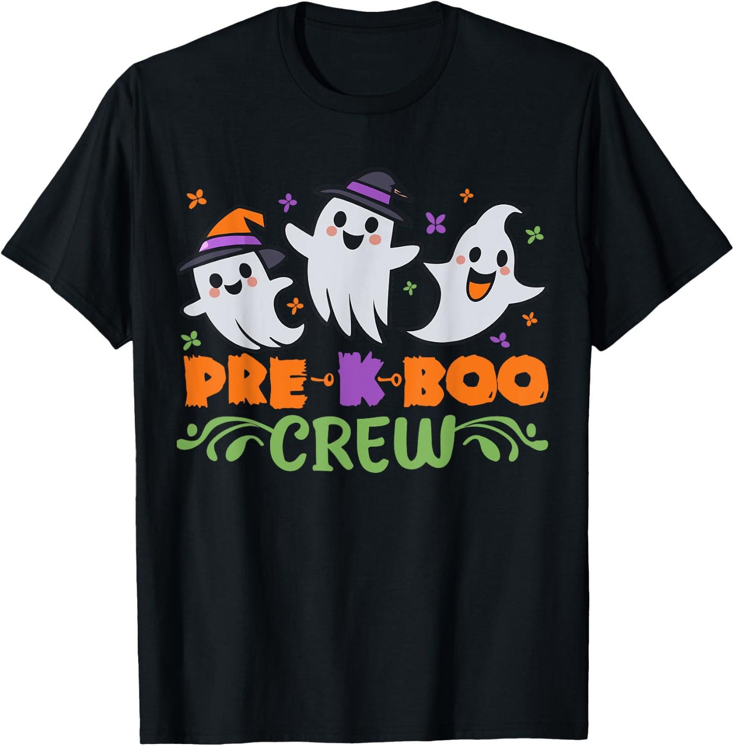 Pre K Boo Crew Pre Kindergarten Treat or Trick Halloween T-Shirt - T-Shirt | Black