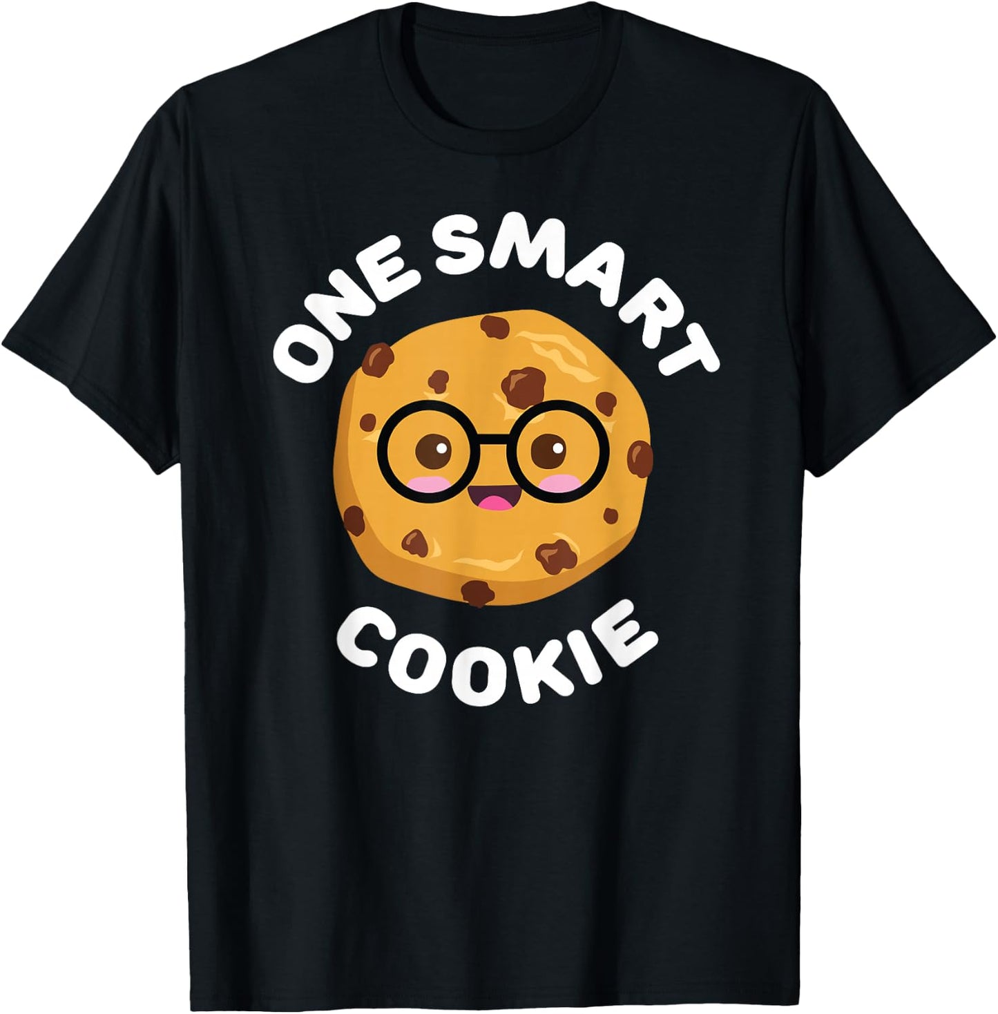 One Smart Cookie Cute Funny Kawaii Chocolate Chip Nerd T-Shirt - T-Shirt | Black