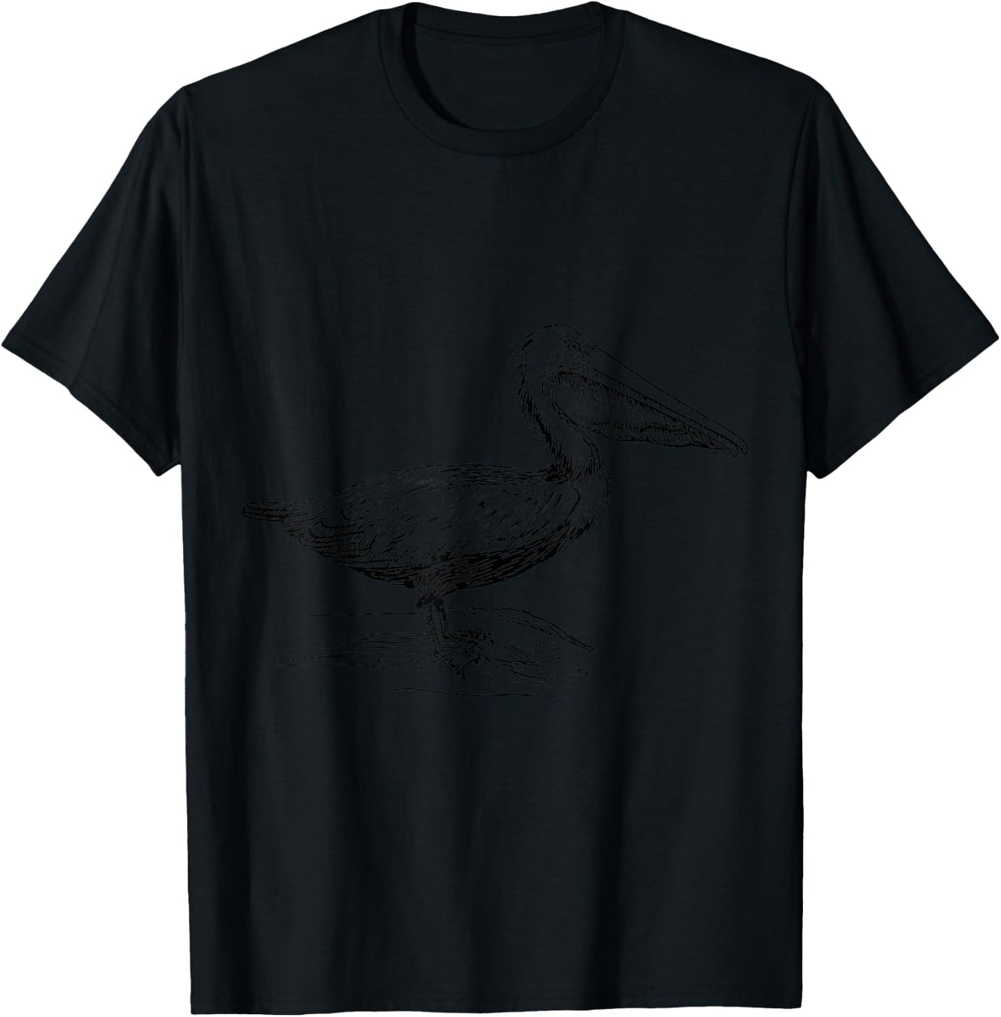 Pelican Vintage Bird Graphic Brown Pelican Sea Bird T-Shirt - T-Shirt | Black