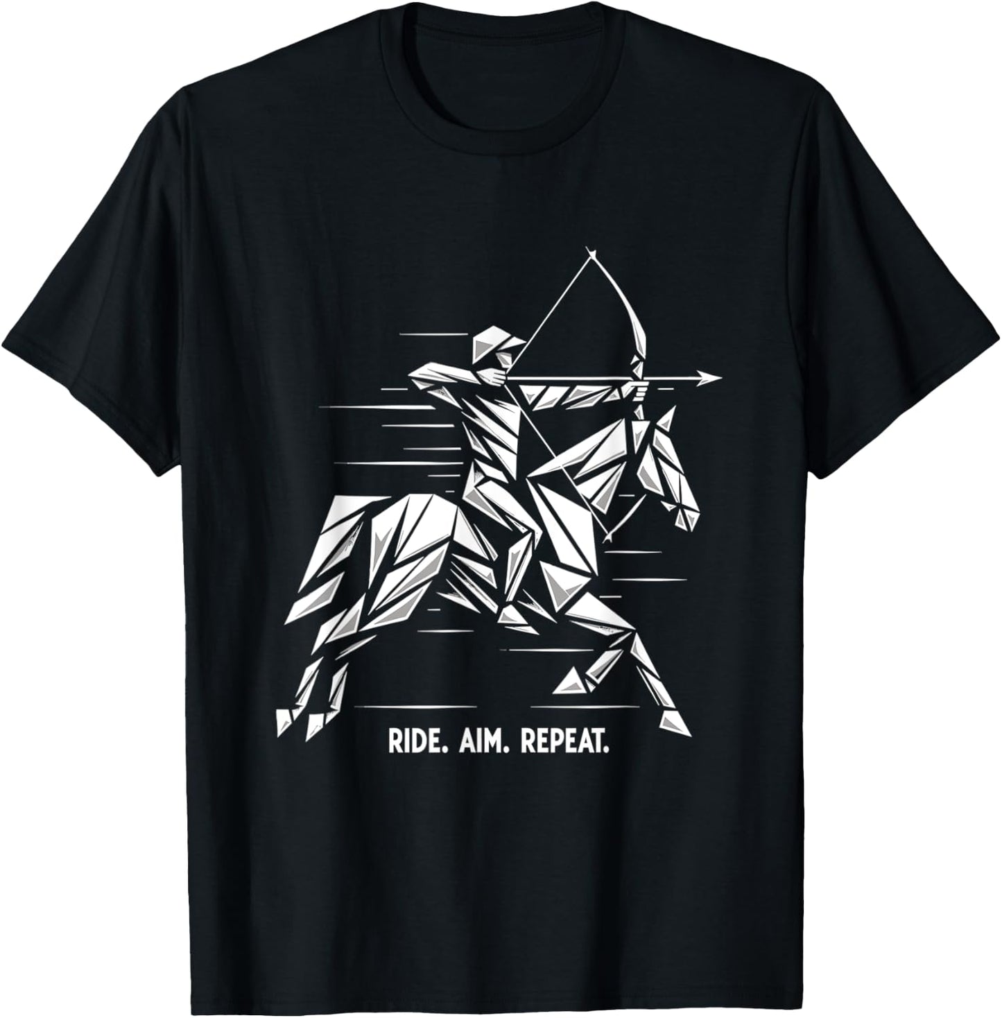 Mounted Archery Retro Horse Archer Competition T-Shirt - T-Shirt | Black