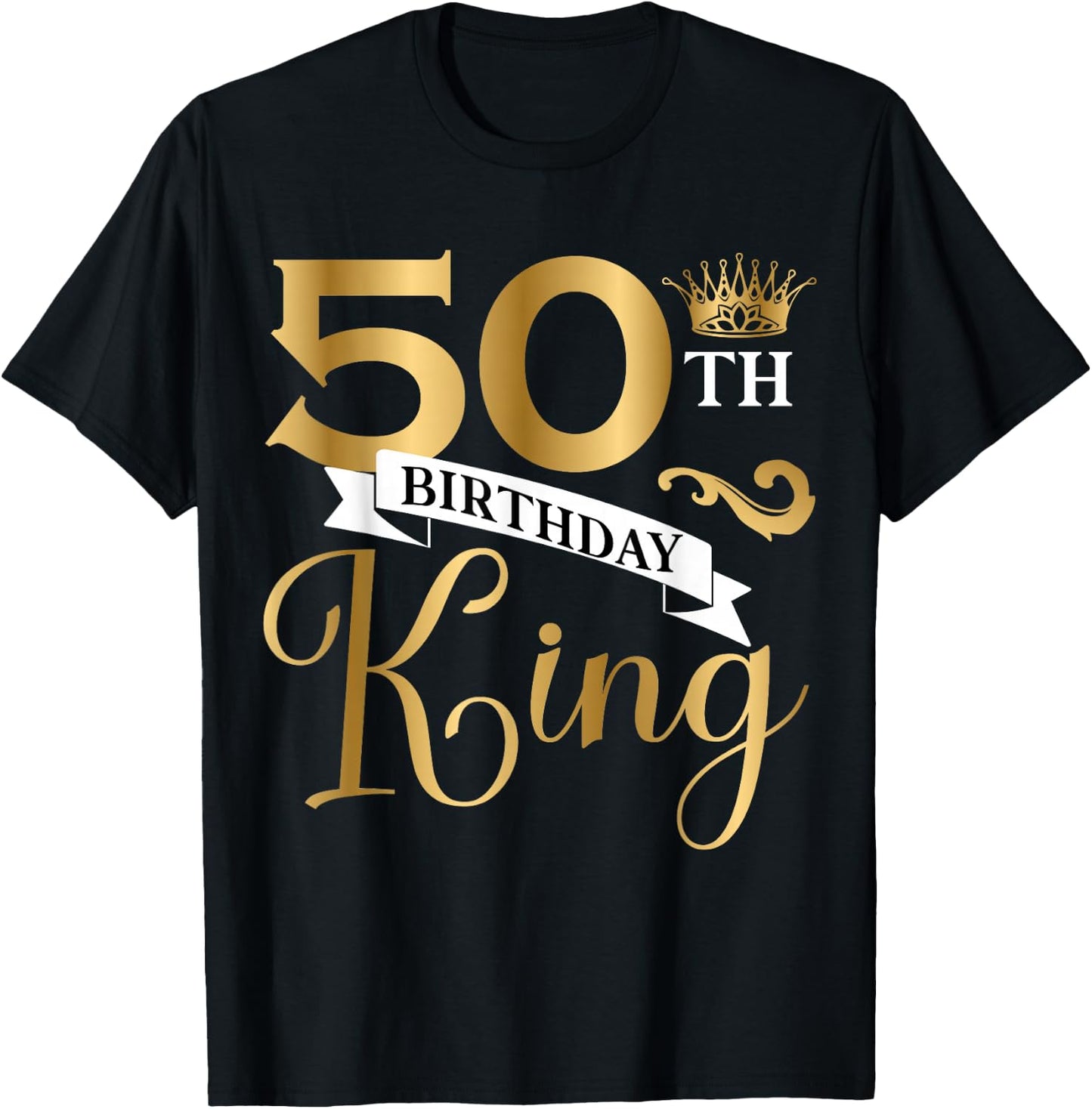 50 Year Old Birthday King Husband 50th B-Day Family Matching T-Shirt - T-Shirt | Black
