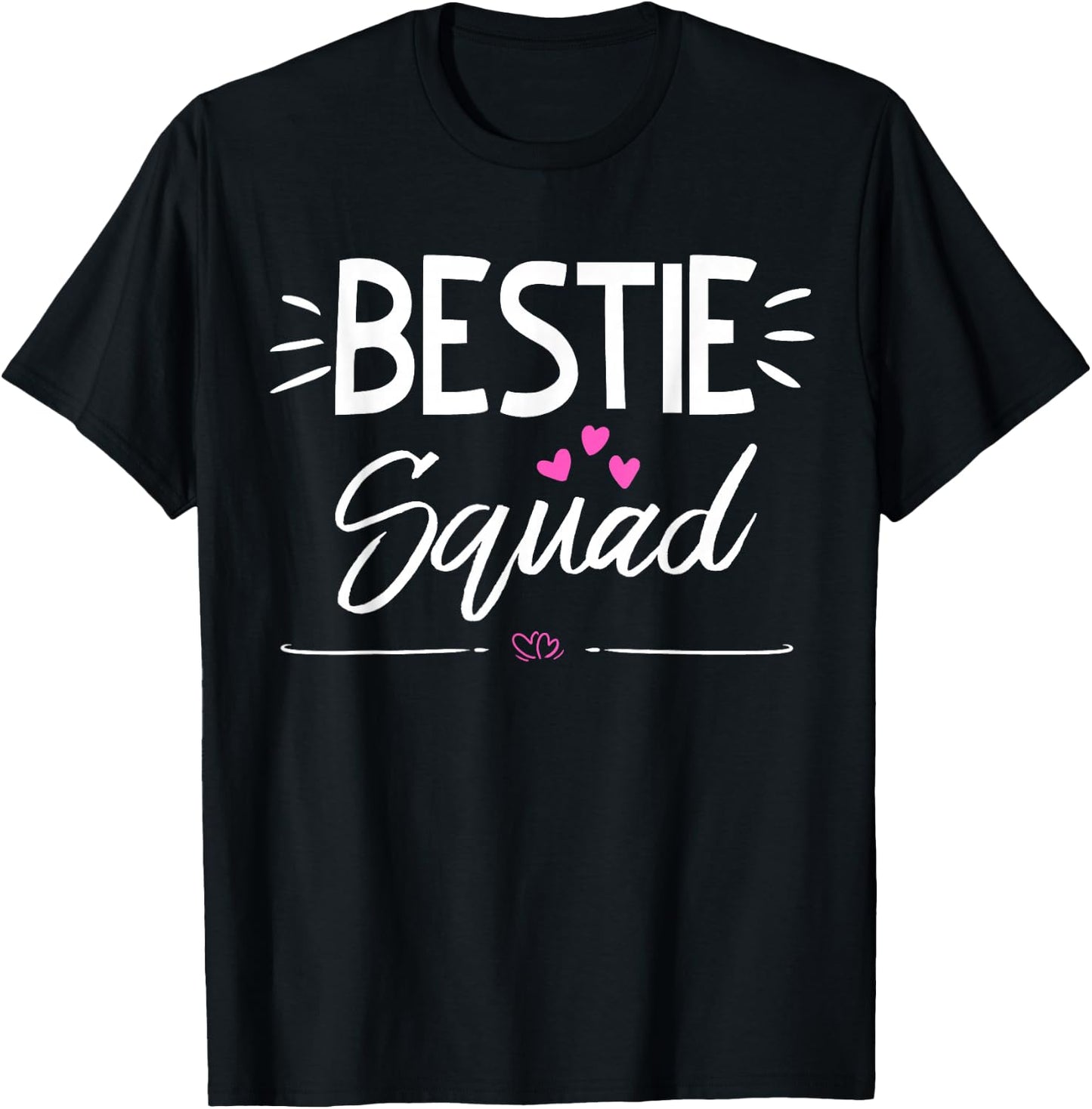 Bestie Squad Shirt Best Friend Forever Heart T-Shirt - T-Shirt | Black