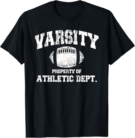 Varsity Football Player High School Athletic Dept Football T-Shirt - T-Shirt | Black