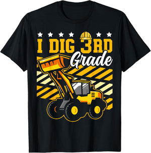 I Dig 3rd Grade Bulldozer Funny Construction Back to School T-Shirt - T-Shirt | Black