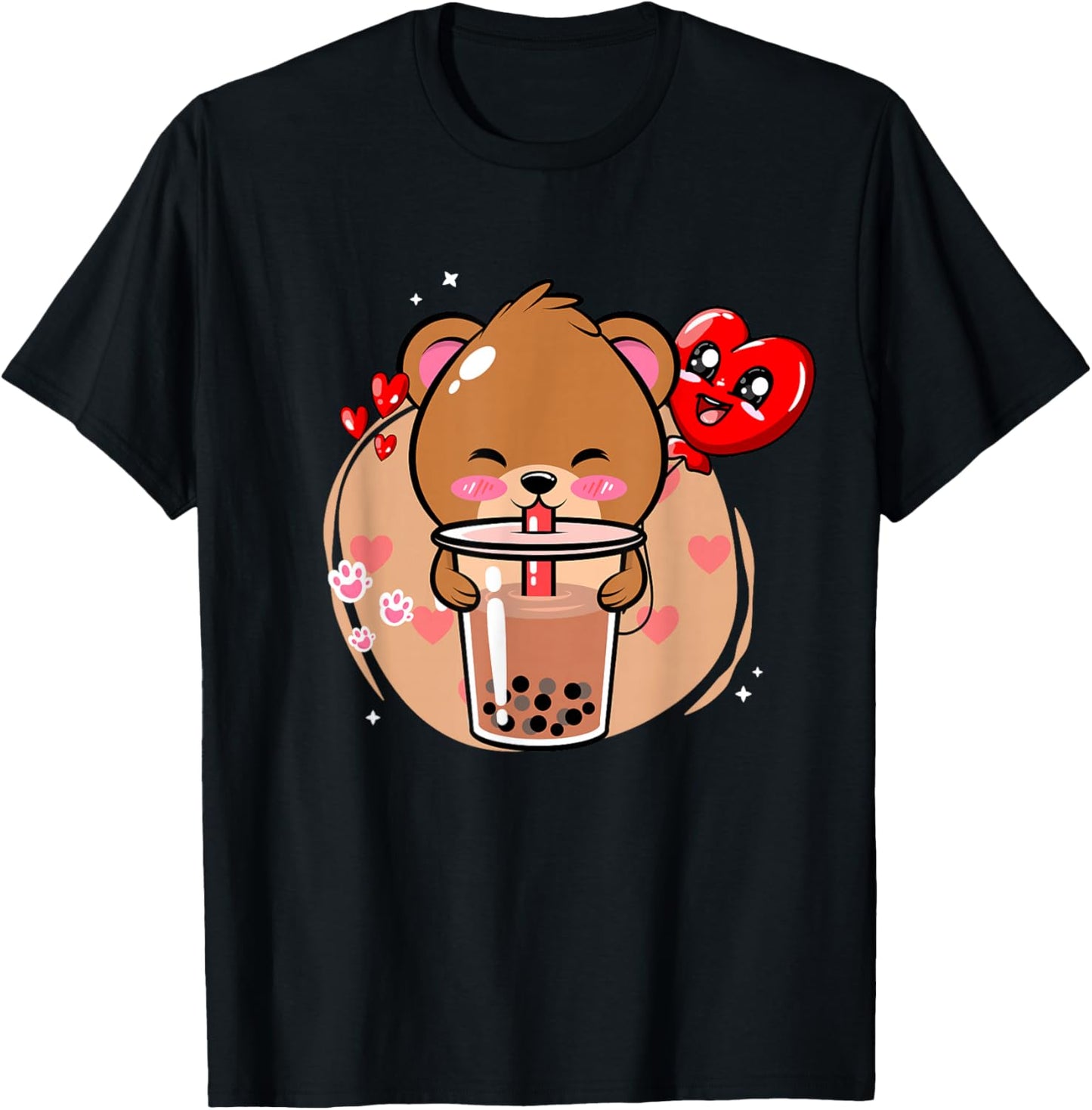 Anime Kawaii Boba Bear Bubble Tea Bear Boba Tea Bear Kuma T-Shirt - T-Shirt | Black