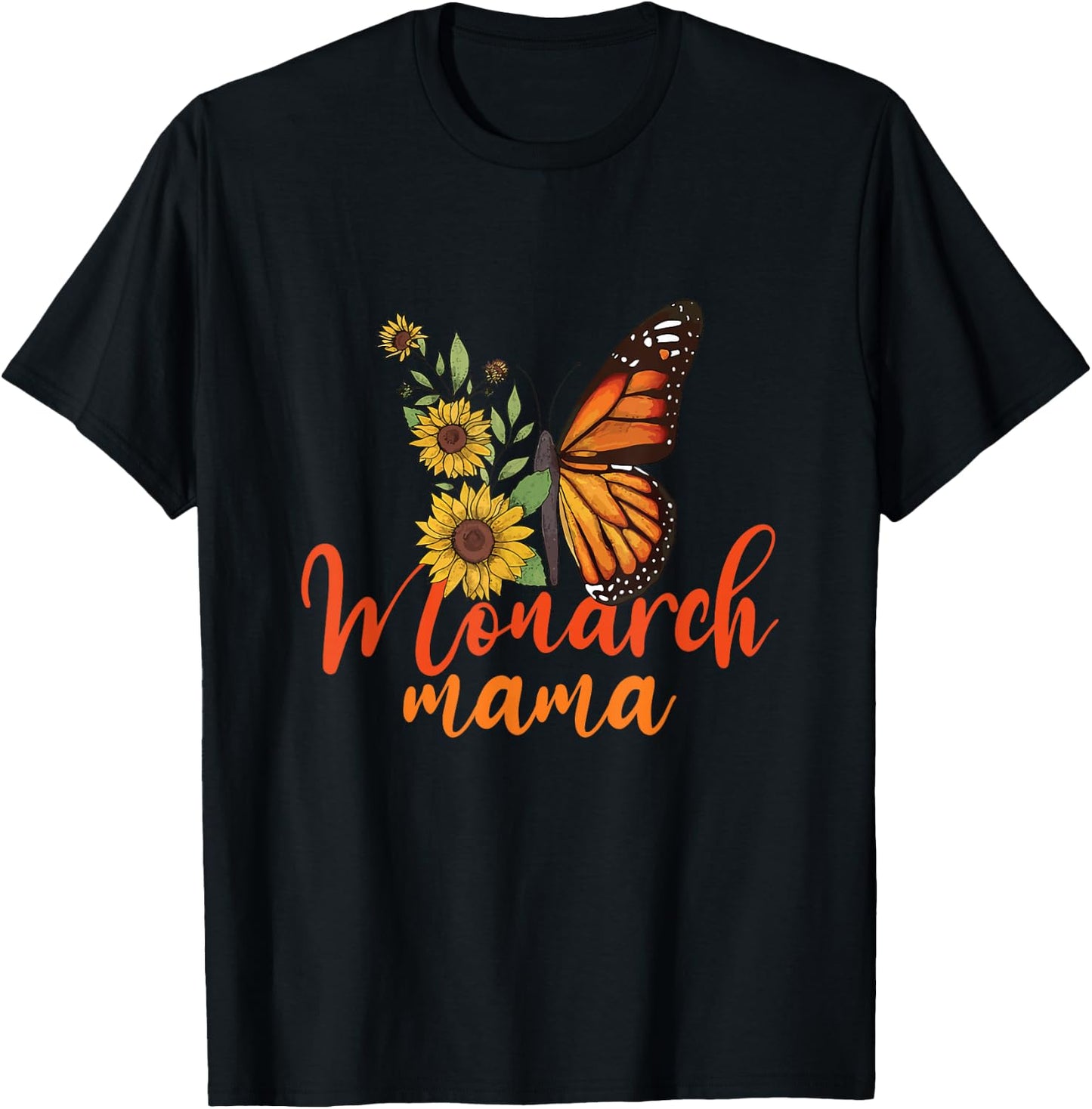 The Monarch Mama Mother Cute Entomology Butterfly Mother Day T-Shirt - T-Shirt | Black