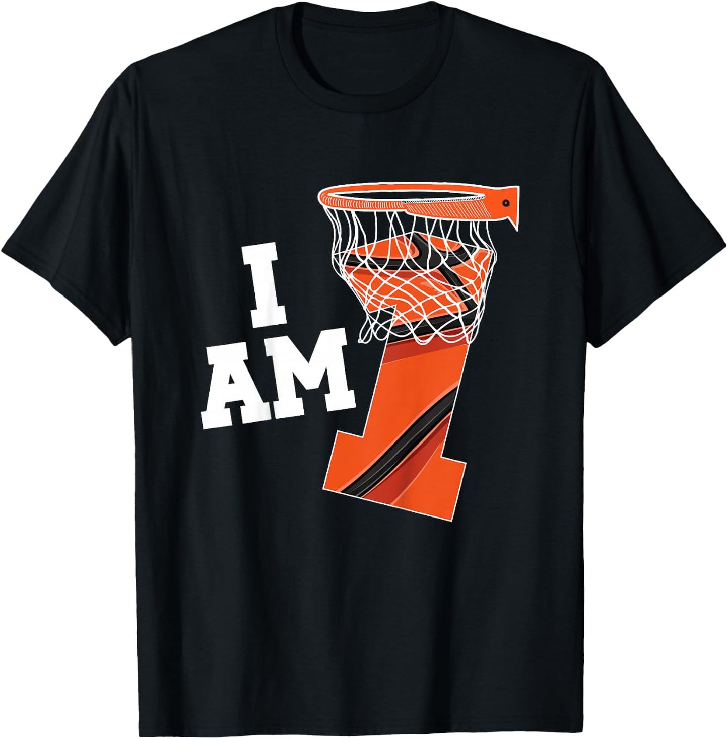 Kids Basketball 1st Birthday Boy One Year Old Basketball Player T-Shirt - T-Shirt | Black
