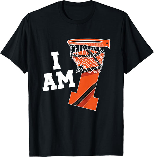 Kids Basketball 1st Birthday Boy One Year Old Basketball Player T-Shirt - T-Shirt | Black