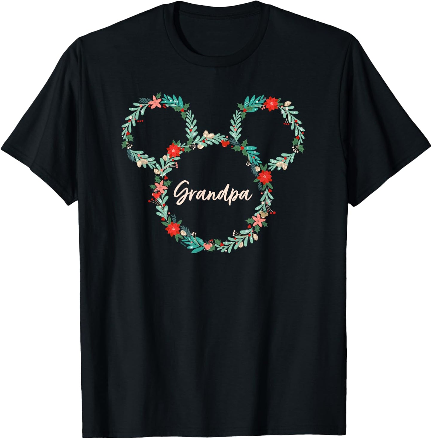 Disney Mickey Mouse Christmas Family Vacation Trip Grandpa T-Shirt - T-Shirt | Black