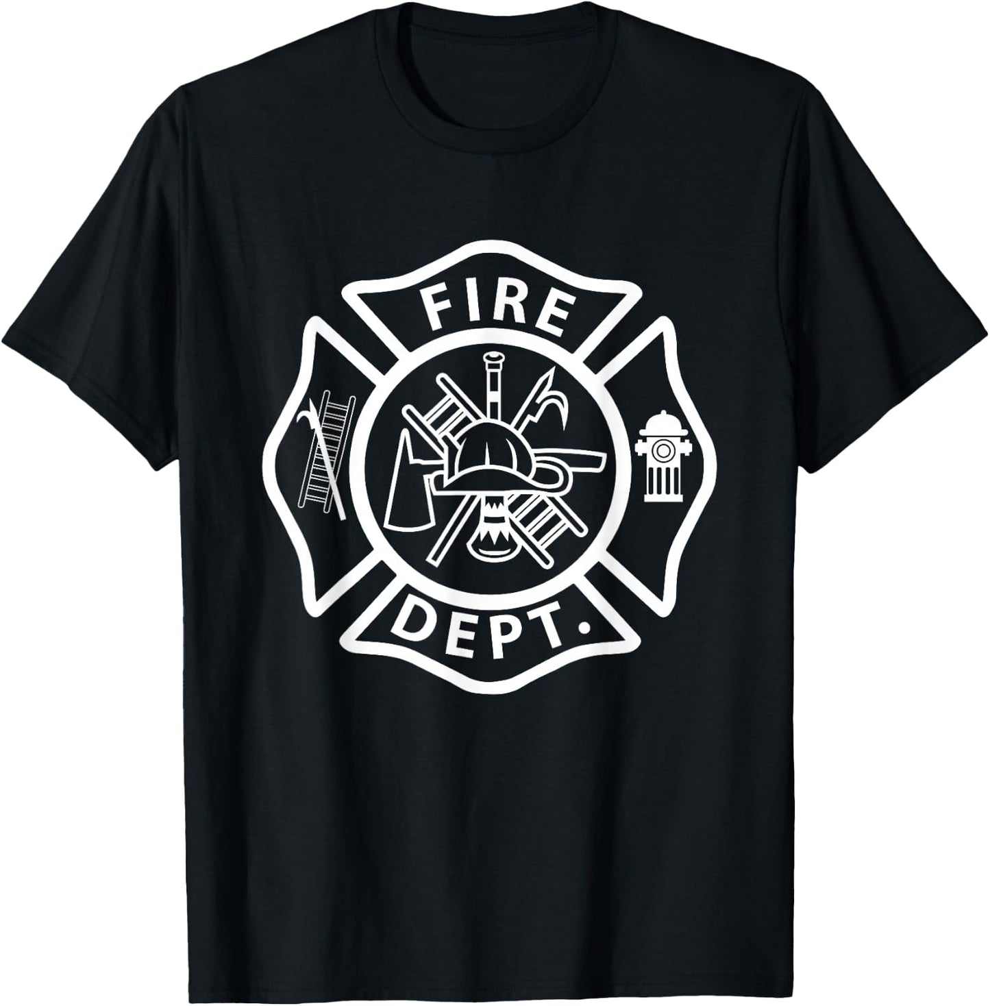 Fire Department Logo Uniform Fireman Symbol Firefighter Gear T-Shirt - T-Shirt | Black