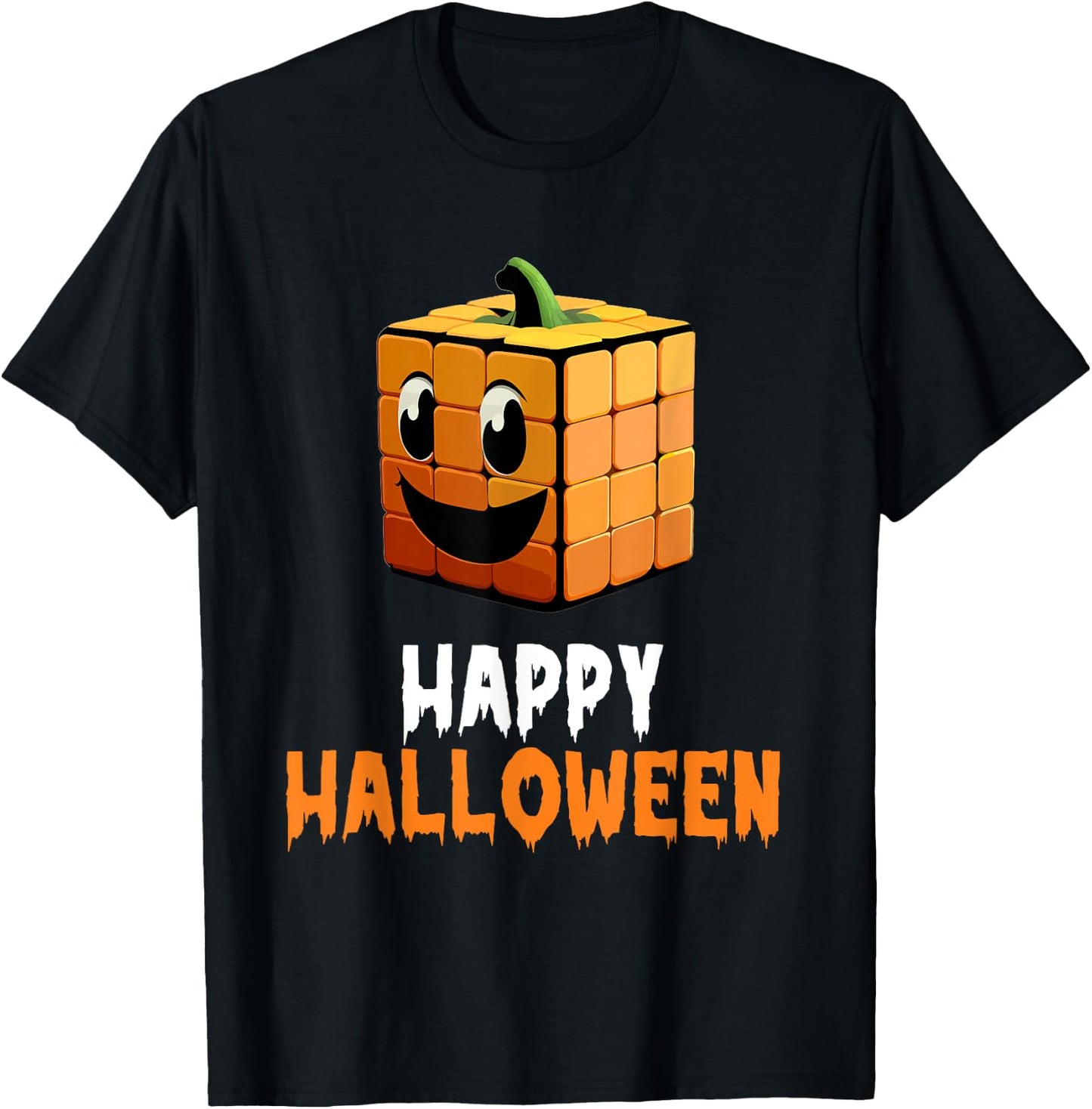 Happy Halloween Speed Cubing Puzzle Cuber Costume T-Shirt - T-Shirt | Black