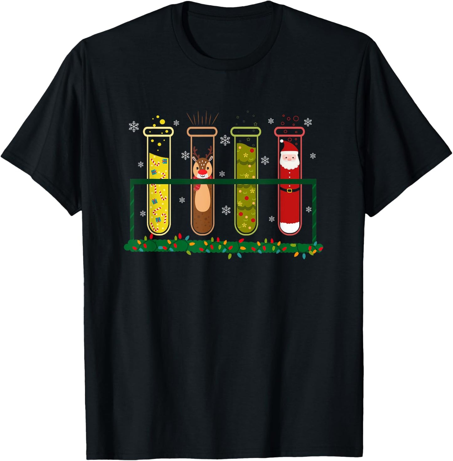 SHIRTSIDE Christmas Lab Technician Christmas Speech Therapy , -Adults, Black, Small, Short Sleeve T-Shirt - T-Shirt | Black