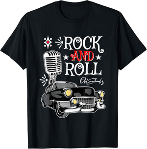 1950s Retro Rockabilly 50s Sock Hop Greaser Rock and Roll T-Shirt - T-Shirt | Black