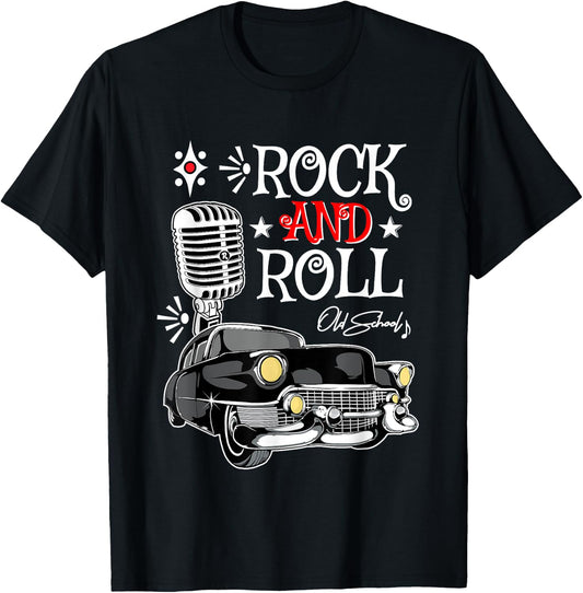 1950s Retro Rockabilly 50s Sock Hop Greaser Rock and Roll T-Shirt - T-Shirt | Black