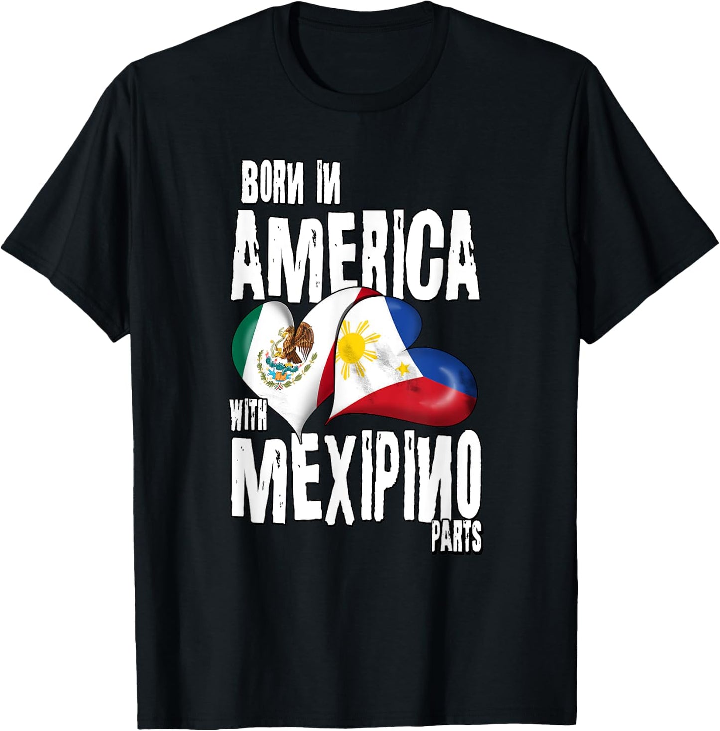 Philippines Mexico Filipino Pride Proud Flag Mexipino Mixed T-Shirt - T-Shirt | Black