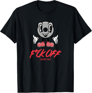 Fuck Off Respectfully Funny Graphic Cartoon Gym T-Shirt - T-Shirt | Black