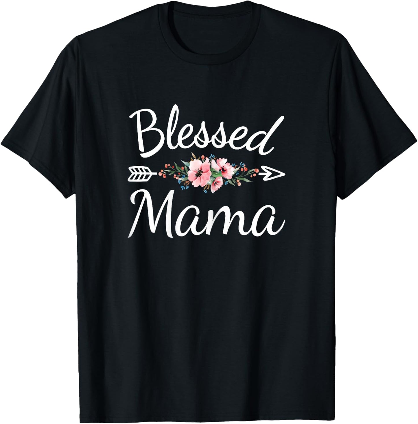 Blessed Mama Cute Mom Mommy Mothers Day T-Shirt - T-Shirt | Black
