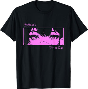 Anime Girl Eyes - Japanese Cultural Art - Japanese T-Shirt - T-Shirt | Black