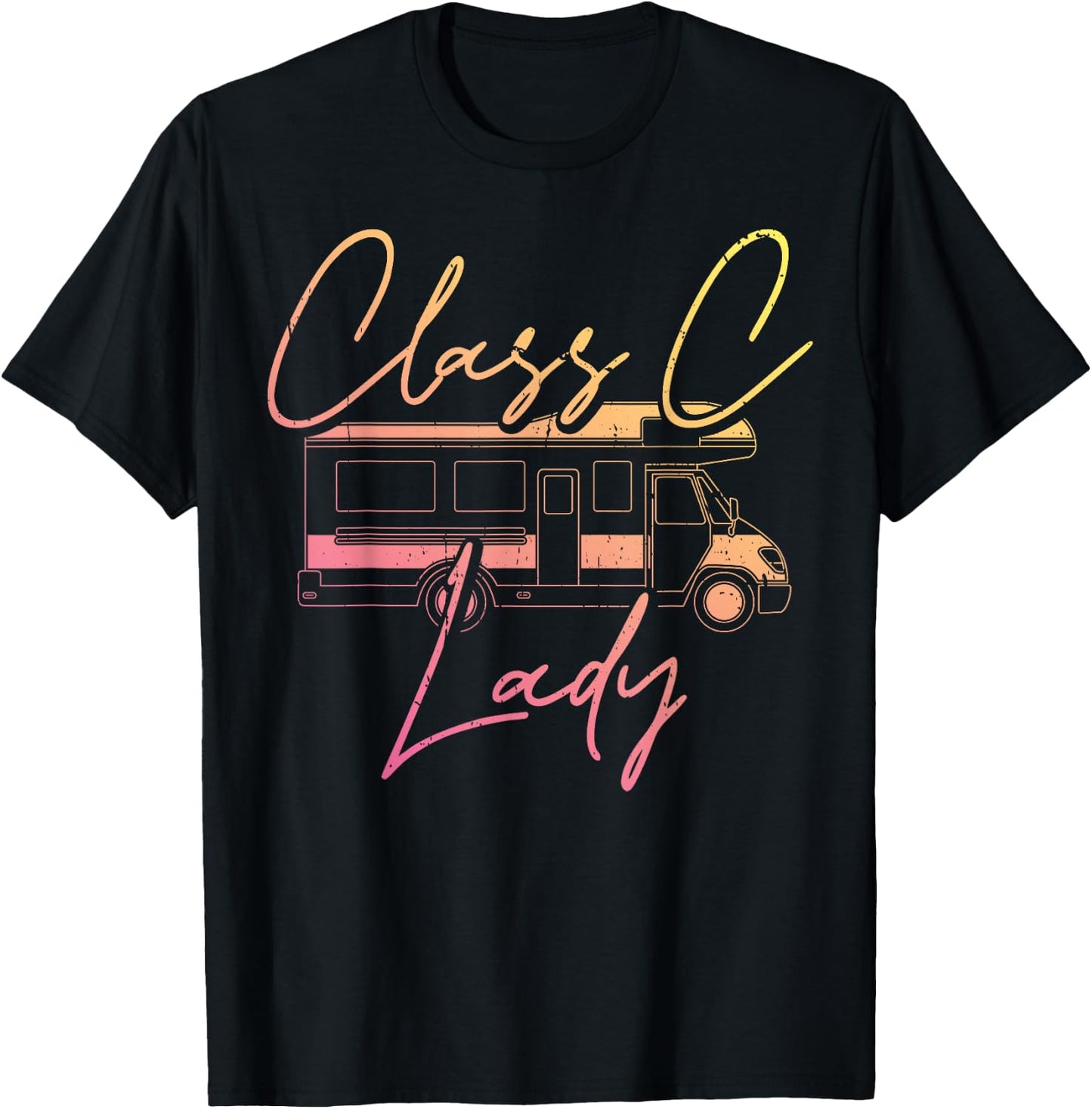 Women Class C Lady RV Recreational Vehicle Camping Road Trip T-Shirt - T-Shirt | Black