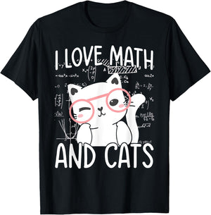 I Love Math And Cats T-Shirt - T-Shirt | Black