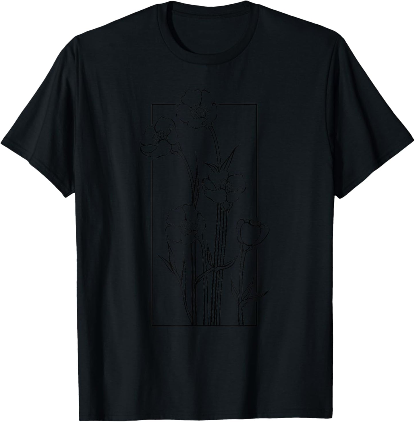Wildflower Floral Bulbous Crowfoot Buttercup Flower T-Shirt - T-Shirt | Black