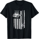 Tow Truck with US Flag | Breakdown Car | Wrecker Driver T-Shirt - T-Shirt | Black
