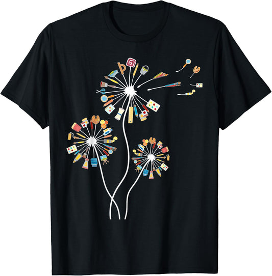 Dandelion Art Shirt for Artist or Art Teacher | Creative Art T-Shirt - T-Shirt | Black