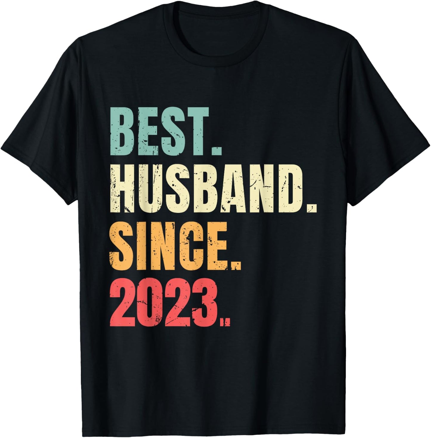 Best Husband Since 2023 Retro Funny Wedding Anniversary 2023 T-Shirt - T-Shirt | Black