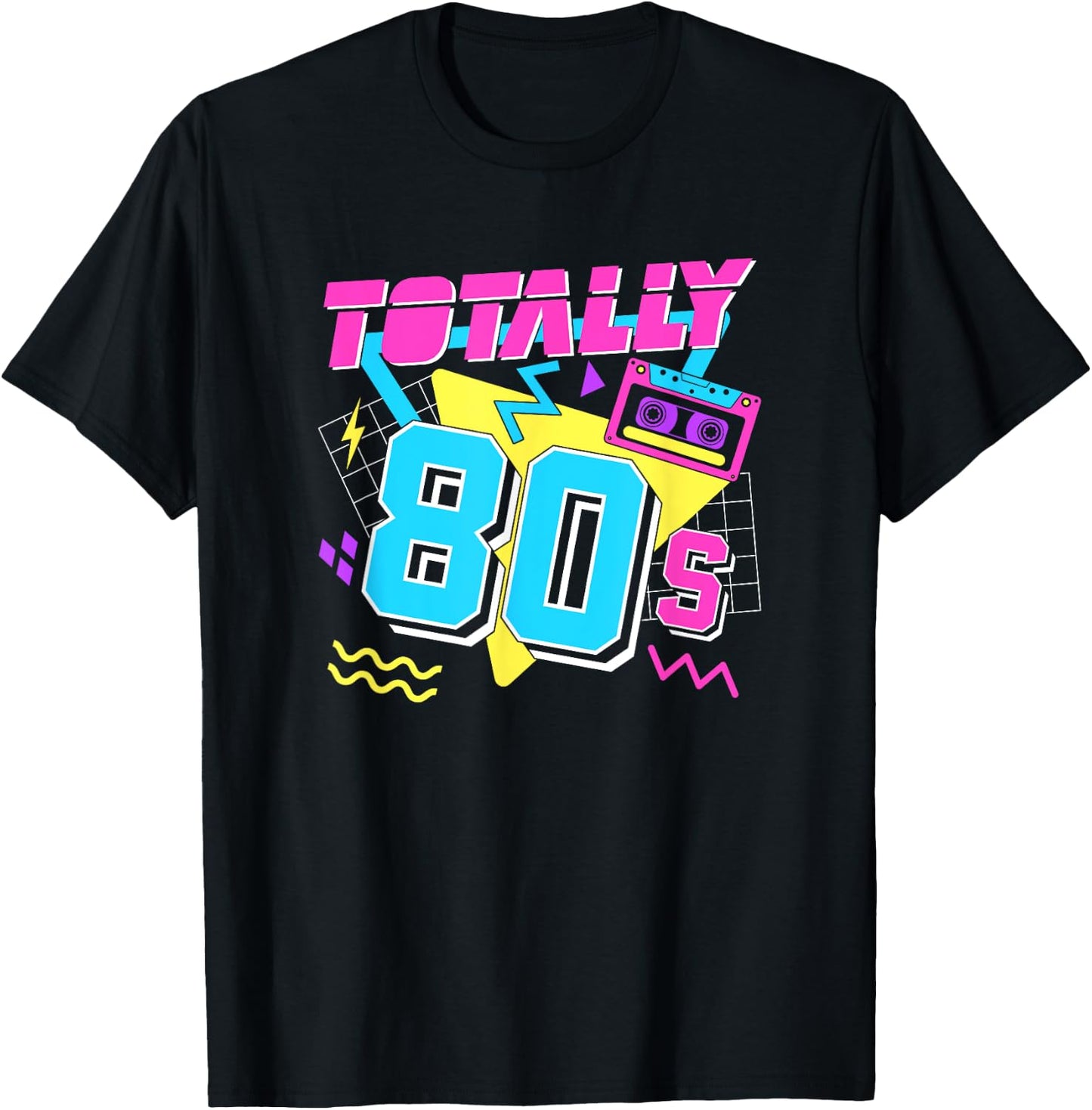 I Love The 80s Eighties Totally 80s - Men's Adults Classic Fit Collarless Short Sleeve Black Small T-Shirt - T-Shirt | Black
