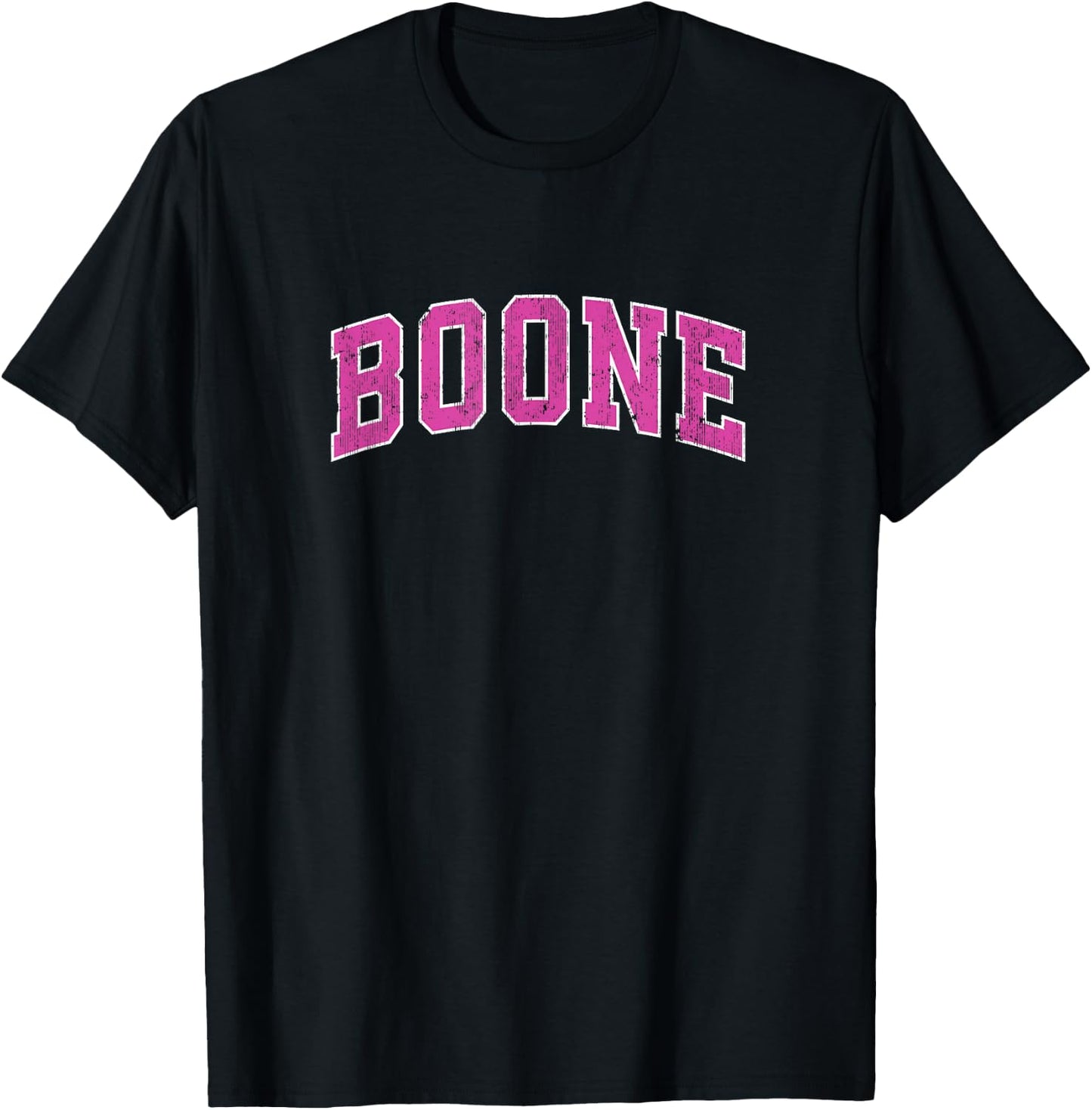 Boone North Carolina NC Vintage Sports Design Pink Design T-Shirt - T-Shirt | Black