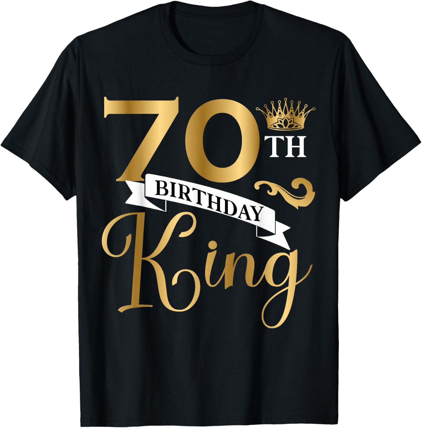 70 Year Old Birthday King Husband 70th B-Day Family Matching T-Shirt - T-Shirt | Black