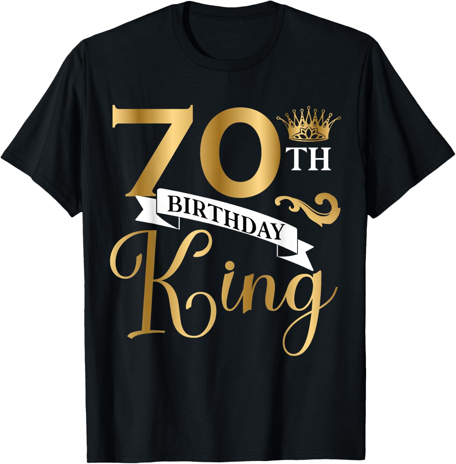 70 Year Old Birthday King Husband 70th B-Day Family Matching T-Shirt - T-Shirt | Black