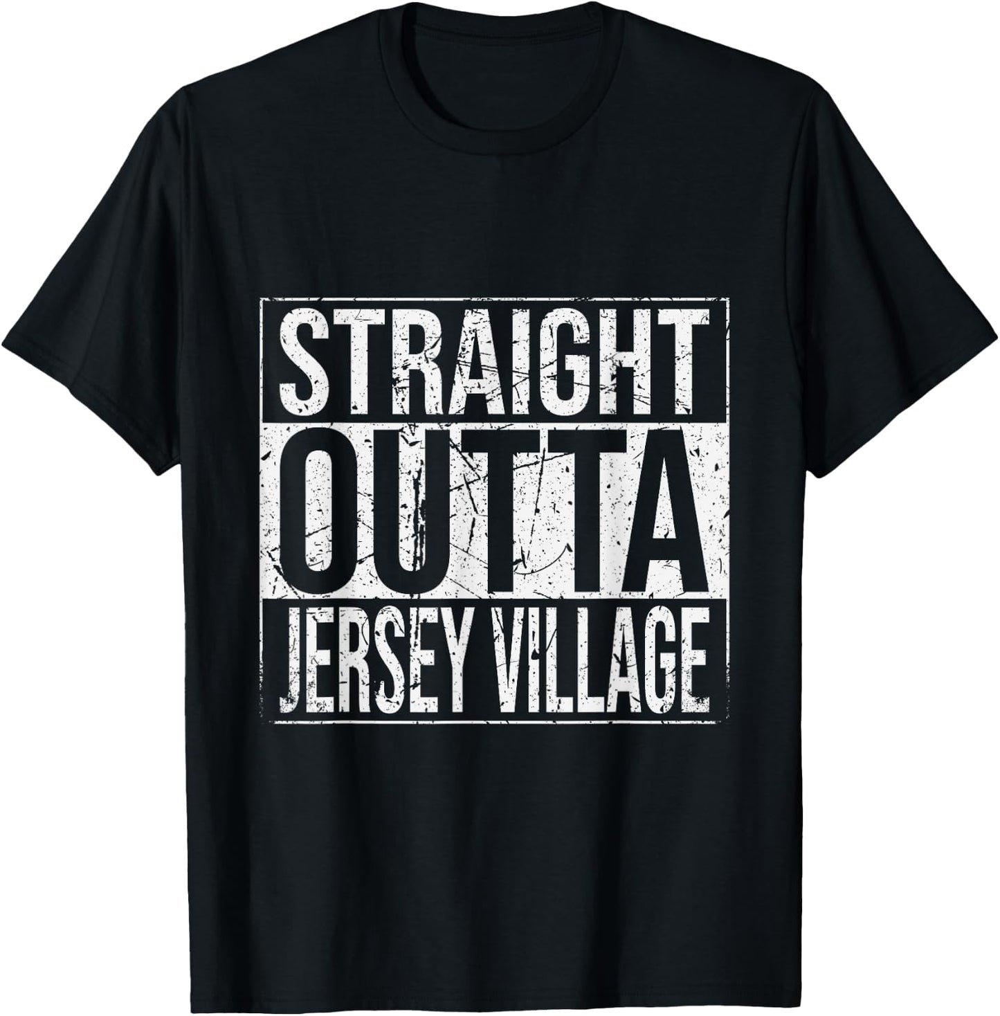 Straight Outta Jersey Village Vintage T-Shirt - T-Shirt | Black
