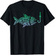Cool Fish Hook Silhouette Graphic Angler Gear Youth Fishing T-Shirt - T-Shirt | Black
