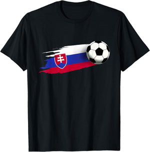Slovakia Flag Jersey Slovak Soccer Team Slovak T-Shirt - T-Shirt | Black