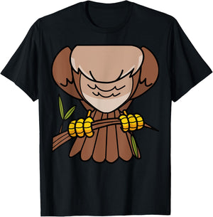 Funny Headless Owl Halloween Night Bird Costume Easy Outfit T-Shirt - T-Shirt | Black