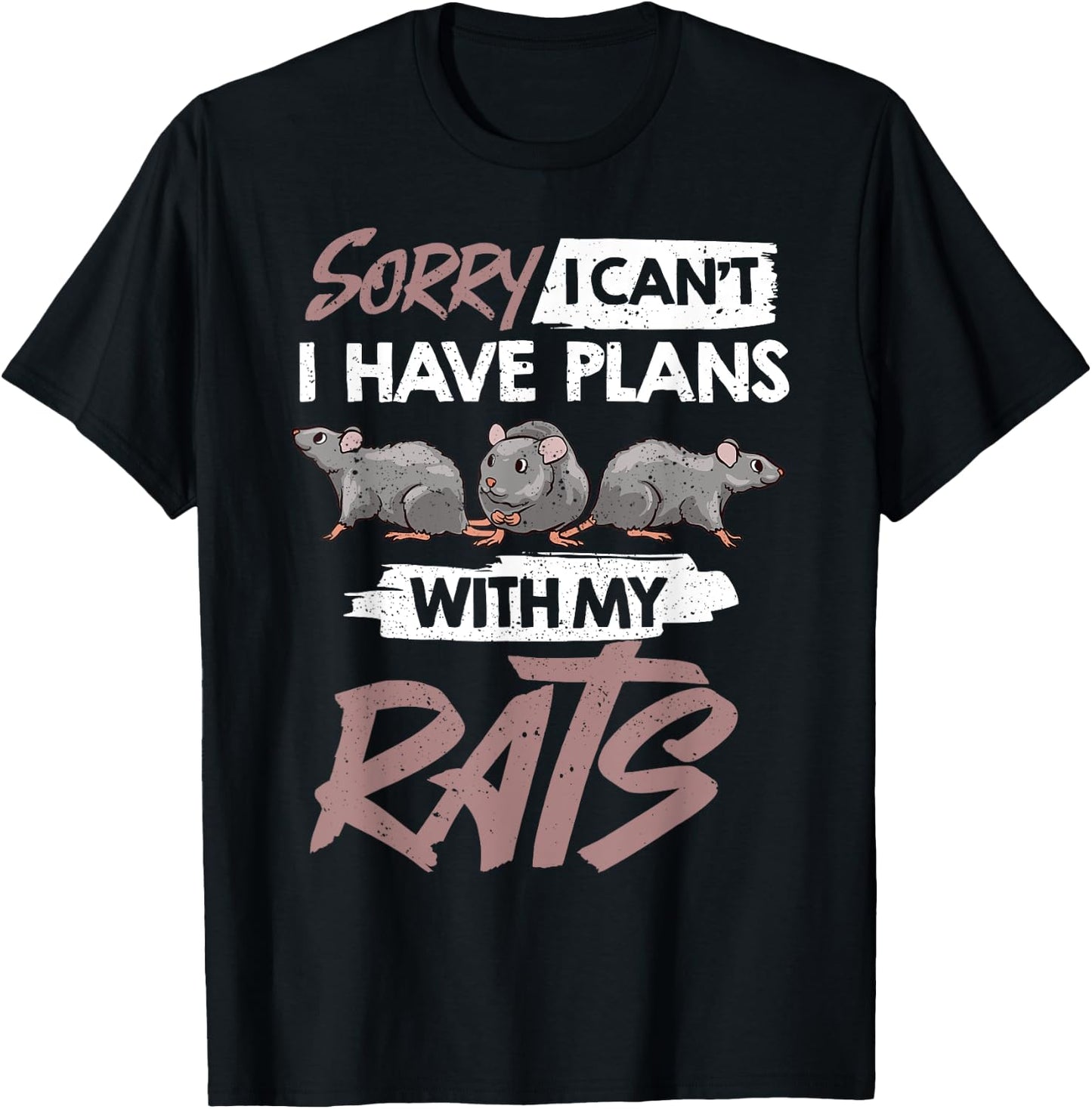 Rat Mouse Mice Rodent Funny Cute Pet T-Shirt - T-Shirt | Black