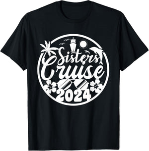 Sisters Cruise Squad 2024 Vacation Matching Family T-Shirt - T-Shirt | Black