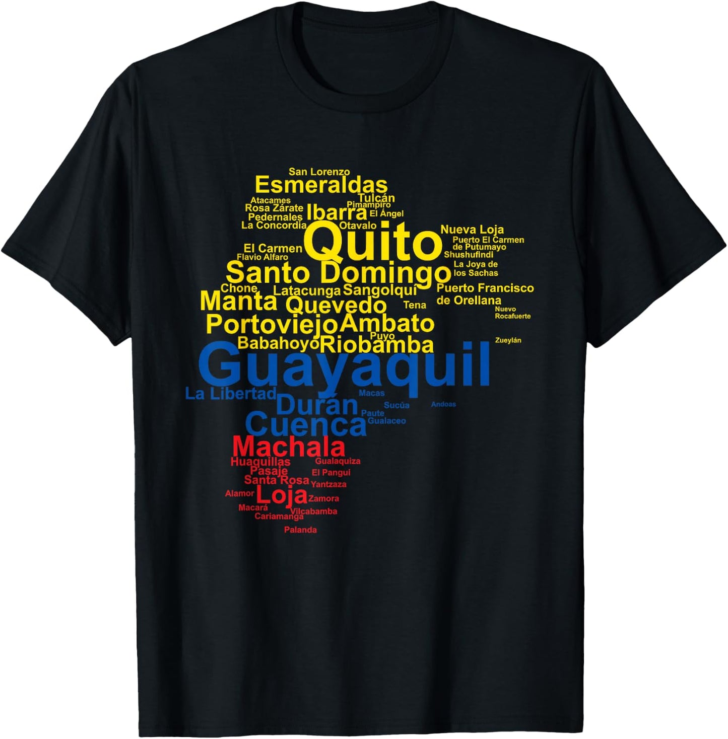 Ecuador Flag Latino Ecuador Outline Bandera de Ecuador T-Shirt - T-Shirt | Black
