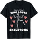 Just A Girl Who Loves Skeletons - Cute Girls Halloween T-Shirt - T-Shirt | Black