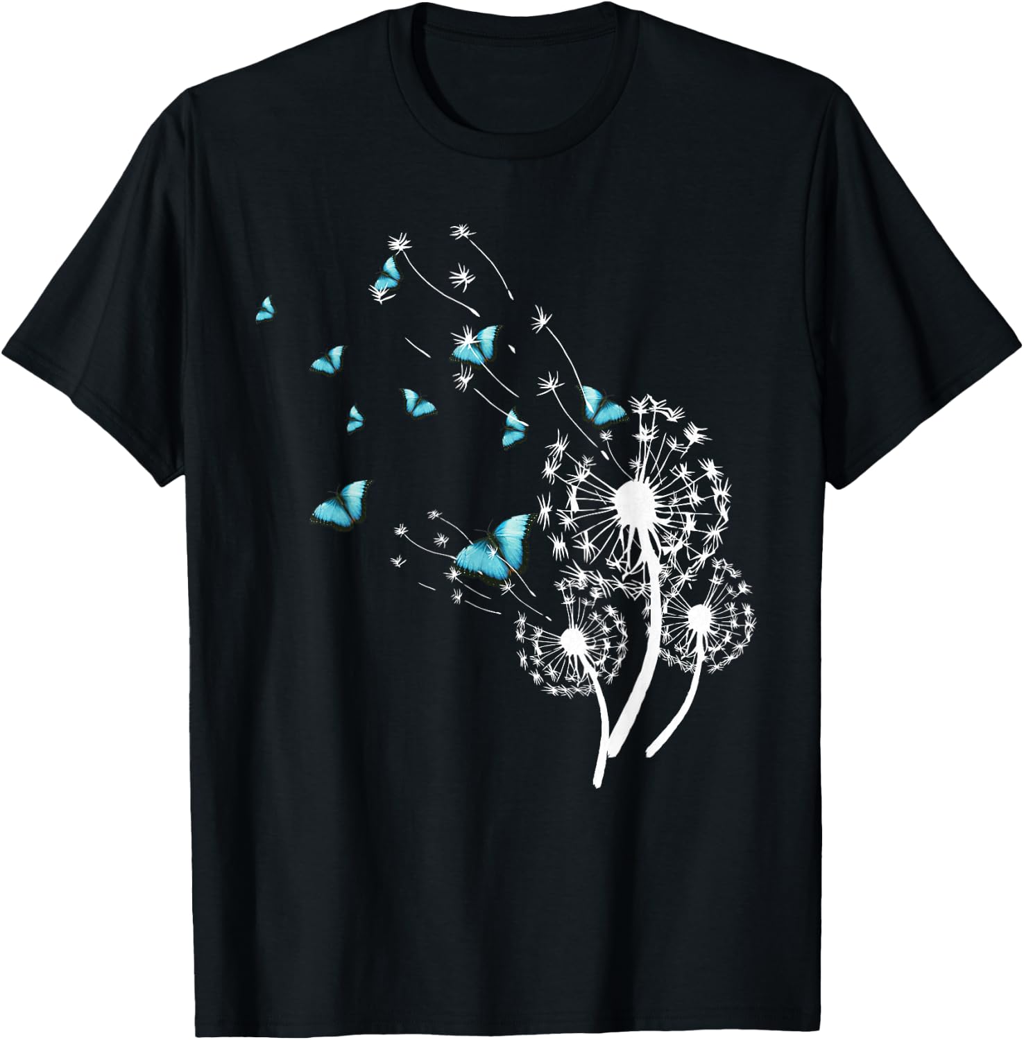 Dandelion and butterfly design dandelion T-Shirt - T-Shirt | Black